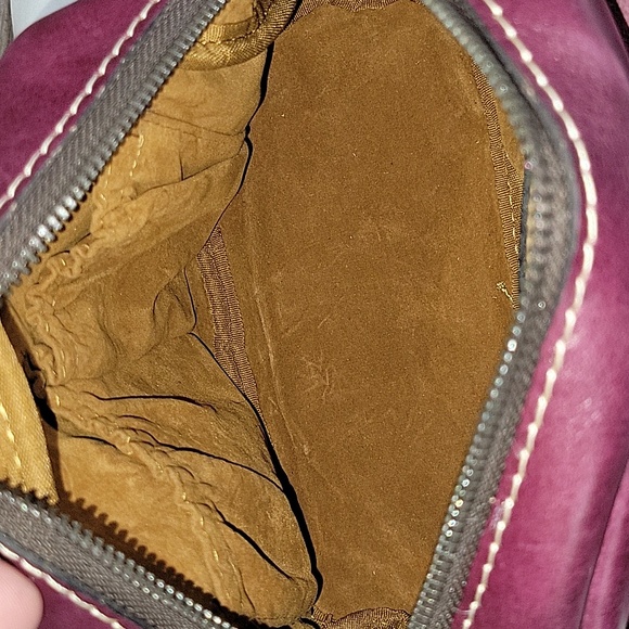 Patricia Nash Purple Leather Flap Front Crossbody Shoulder Bag - Picture 10 of 14